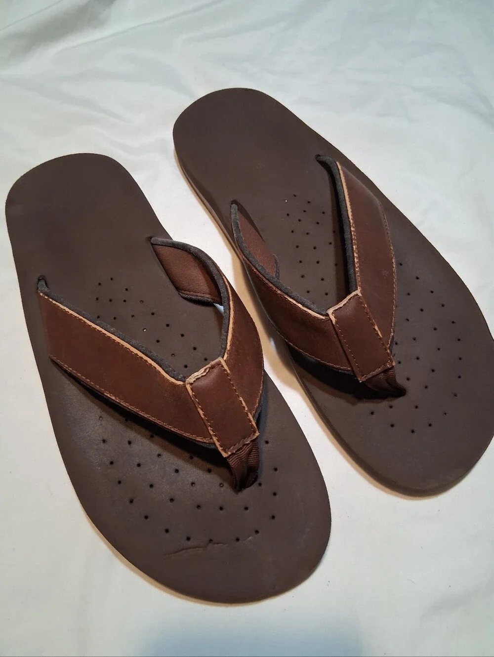 Dockers Men's Brown Cushion Thong Sandals Comfort Flip Flops Size 10.5 Est